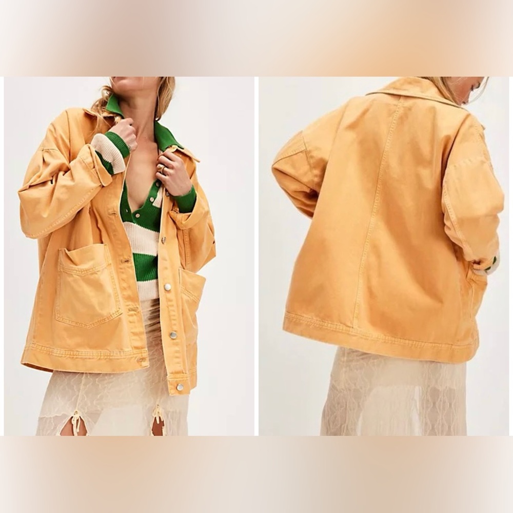 Free People Tan Jean Jacket NWOT